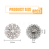 SUPERFINDINGS 8Pcs 1-Hole Alloy Rhinestone Shank Buttons FIND-FH0008-86P-2