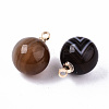 Natural Black Banded Agate Charms G-N332-024G-12-2