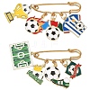 2Pcs Football Theme 304 Stainless Steel Brooches JEWB-YW00004-1