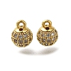 Rack Plating Brass Micro Pave Cubic Zirconia Charms KK-F883-07G-01-1