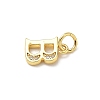 Brass Micro Pave Cubic Zirconia Charms KK-I382-03G-B-2