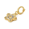 Christmas Brass Rhinestone Flower Pendant Decorations KK-H498-01G-05-2