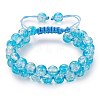 Sparkling Round Glass Braided Bead Bracelet BJEW-SW00082-03-1