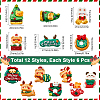 72Pcs 12 Styles Christmas Theme Opaque Resin Cabochons RESI-SC0005-73-2