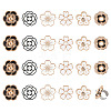24Pcs 6 Styles Flower Resin Enamel Stethoscope Pendant Decorations HJEW-MA00020-1