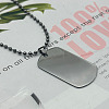 Stainless Steel Blank Military Dog Tag Pendant Necklaces JF4506-3-1