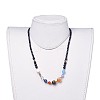 Natural & Synthetic Gemstone Beaded Necklaces NJEW-JN02454-01-4