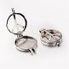 Flat Round with Peace Sign Alloy Locket Pendants PALLOY-K197-04AS-NF-1