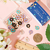 50Pcs 5 Colors Light Gold Plated Alloy Enamel Pendants ENAM-SC0003-70-3