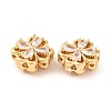 Brass Micro Pave Clear Cubic Zirconia Beads KK-S389-21G-2