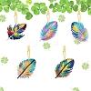 DIY Diamond Painting Feather Keychain Kits PW-WGA5AAF-01-4