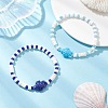 2Pcs Tortoise Handmade Porcelain & Glass Seed Beaded Bracelet Sets BJEW-JB12654-2