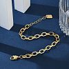 Brass Cable Chain Bracelets BJEW-H537-13G-3