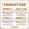 4 Rolls 4 Styles Round Copper Wire CWIR-LP0001-04KCG-2