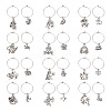 48Pcs 24 Style 12 Constellations Alloy Wine Glass Charms with Rhinestone AJEW-TAC00002-12