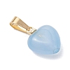 Natural Howlite & Black Onyx(Dyed & Heated) & Aquamarine & Quartz Crystal Heart Charms PALLOY-JF05059-4