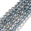 Faceted(128 Facets) Electroplated Glass Beads Strands GLAA-H023-01-2