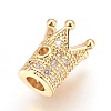 Brass Micro Pave Cubic Zirconia Beads LS-ZIRC-F088-029G-2