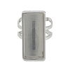 304 Stainless Steel Cuff Ring Components STAS-U059-02P-2