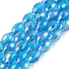Electroplate Transparent Glass Beads Strands LS-GL-N002-01A-A11-1