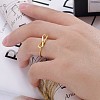 Stylish 304 Stainless Steel Bowknot Open Cuff Ring for Women Daily Wear LS-GB8358-2-3