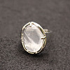 Oval Natural Quartz Crystal Adjustable Ring FIND-PW0021-05A-1