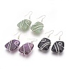 Natural Gemstone Dangle Earrings EJEW-F171-01-1