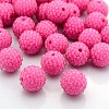 Chunky Resin Rhinestone Bubblegum Ball Beads RESI-S259-20mm-ST7-2