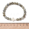 Natural Labradorite & Synthetic Turquoise Beaded Bracelets BJEW-JB13570-2