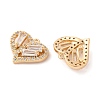 Brass Micro Pave Clear Cubic Zirconia Pendants KK-S389-13G-2