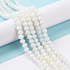 Electroplate Opaque Solid Color Glass Beads Strands EGLA-A034-P10mm-L17-5