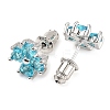 Cubic Zirconia Clover Stud Earrings EJEW-I304-14P-02-2