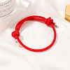 Boho Style Red String Bracelet with Knots and Pull Cord for Couples - Ethnic Woven Handmade Jewelry LS-ST5165877-1