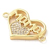 Brass Micro Pave Clear Cubic Zirconia Mama Connector Charms FIND-Z041-12A-2