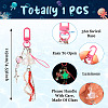 Jellyfish Glass & Acrylic Pendant Decorations HJEW-TAC0033-2