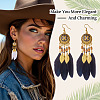 2Pairs 2 Colors Feather Chandelier Earrings EJEW-TA0001-81A-7
