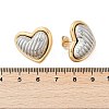 304 Stainless Steel Two Tone Heart Stud Earrings EJEW-M073-09PG-01-3