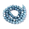 Ombre Effect Dyed Electroplate Opaque Glass Beads Strands EGLA-Q130-01A-07-3