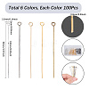 600Pcs 6 Color Brass Eye Pins KK-SP0002-38-2