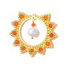 Glass Seed Beaded Sun Pendants PALLOY-MZ00857-03-1