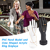   4Pcs 2 Style PVC Hand Model and Cone Shaped Acrylic Ring Displays ODIS-PH0001-31-4