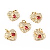 Brass Micro Pave Cubic Zirconia Pendants KK-E015-12G-1