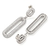 Brass Micro Pave Cubic Zirconia Dangle Stud Earrings EJEW-H014-17P-07-2