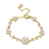 Brass Micro Pave Cubic Zirconia Link Chain Bracelets for Women BJEW-C156-04D-02G-4