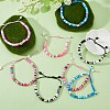 4 Sets 4 Color Polymer Clay Heishi Surfer Braided Bead Bracelets Set BJEW-FI0001-68-5