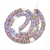 Electroplate Transparent Glass Beads Strands EGLA-N017-03F-2