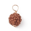 Round Natural Wood Pendants PALLOY-JF01993-01-1