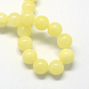 Natural Dyed Yellow Jade Gemstone Bead Strands G-R271-8mm-Y06-3