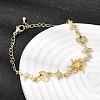 Brass Micro Pave Cubic Zirconia Link Bracelets BJEW-H639-06G-2