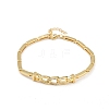 Brass Micro Pave Clear Cubic Zirconia Link Bracelets for Women BJEW-F504-05G-2